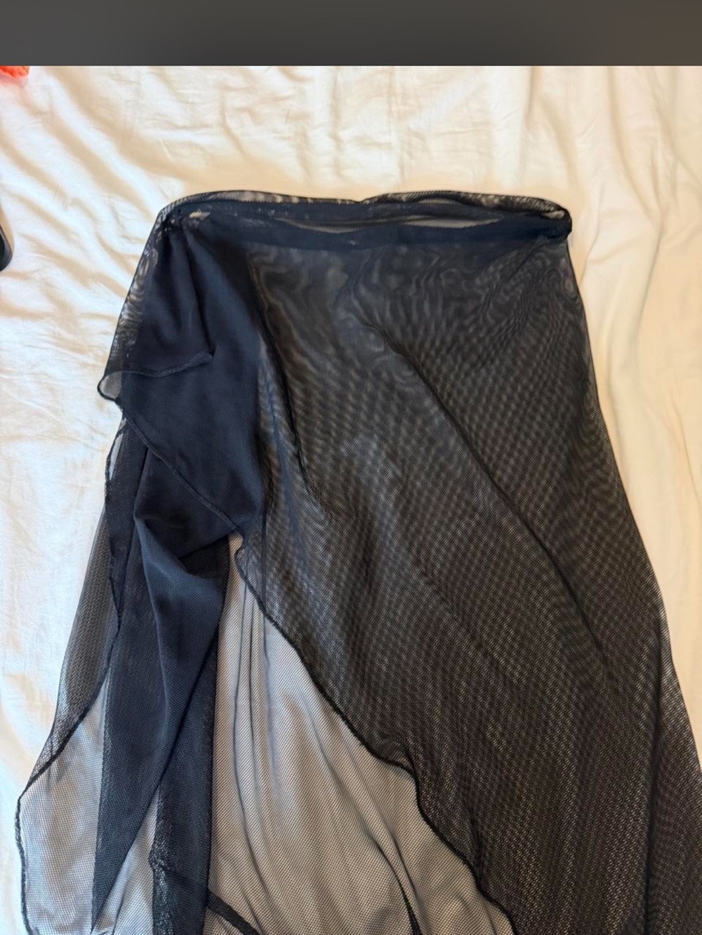 Sheer Black Asymmetric Women's Skirt
